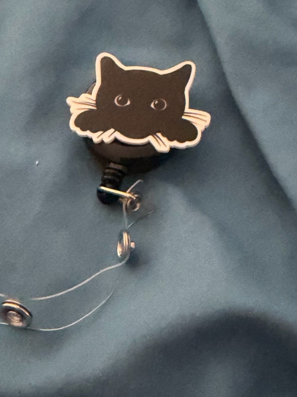 Black Cat Retractable Badge Reel - Cute Cat Design